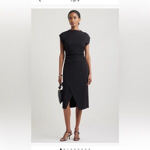 Nordstrom Ruched Funnel Neck Midi Dress sz XL